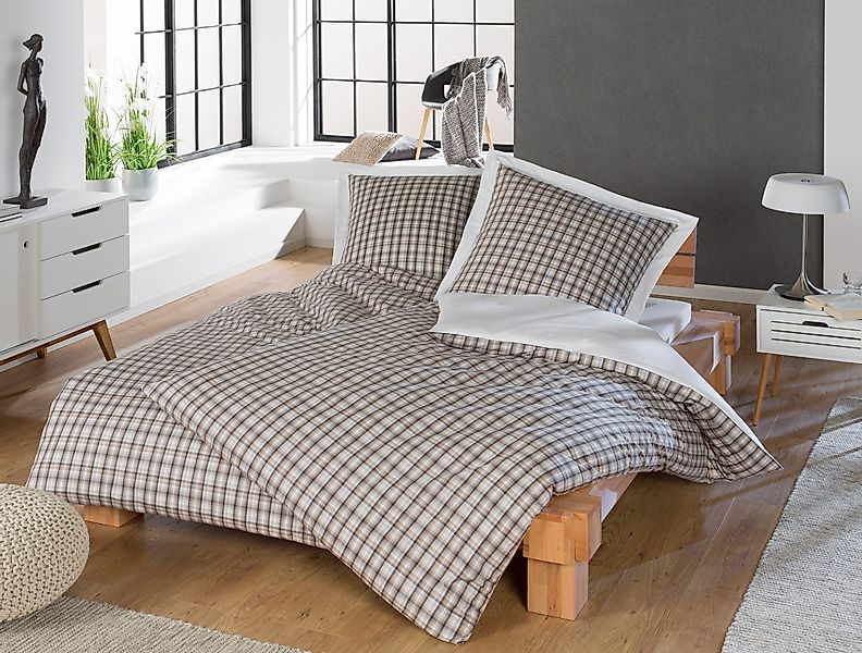 BETTWAESCHE-MIT-STIL Bettwäsche Mako Perkal Karo Wende günstig online kaufen