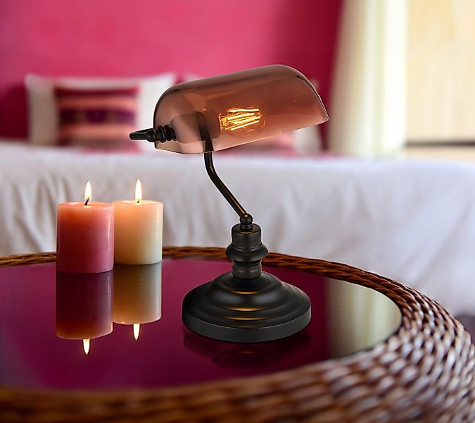 GLOBO LIGHTING Schreibtischlampe ANTIQUE, ohne Leuchtmittel, Klassische Sch günstig online kaufen