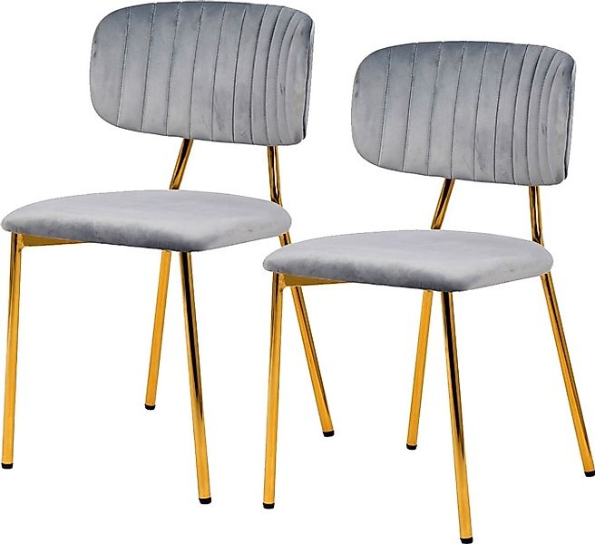 Kayoom Polsterstuhl »Stuhl Giselle 125 2er-Set, pflegeleichter Samtbezug«, günstig online kaufen