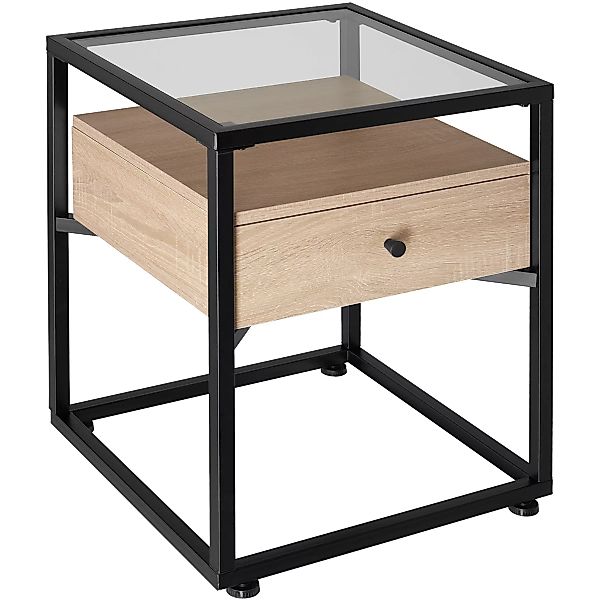 Nachttisch Preston 43x45x54,5cm - Industrial Holz hell, Eiche Sonoma günstig online kaufen