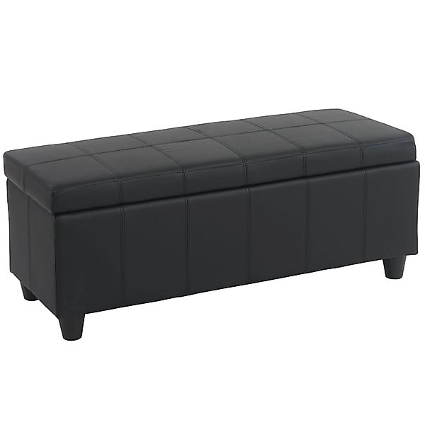 MCW Aufbewahrungs-Truhe Kriens Kunstleder 45x114x45cm Schwarz Matt günstig online kaufen