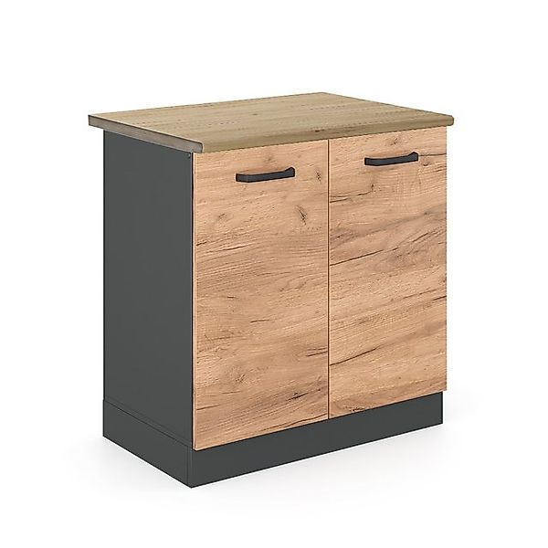 Vicco Spülenunterschrank R-Line, Goldkraft Eiche/Anthrazit, 80 cm ohne Arbe günstig online kaufen