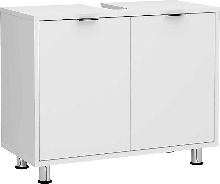 FMD Badezimmerspiegelschrank Waschbeckenunterschrank 70x32,9x49,5 cm Weiß günstig online kaufen
