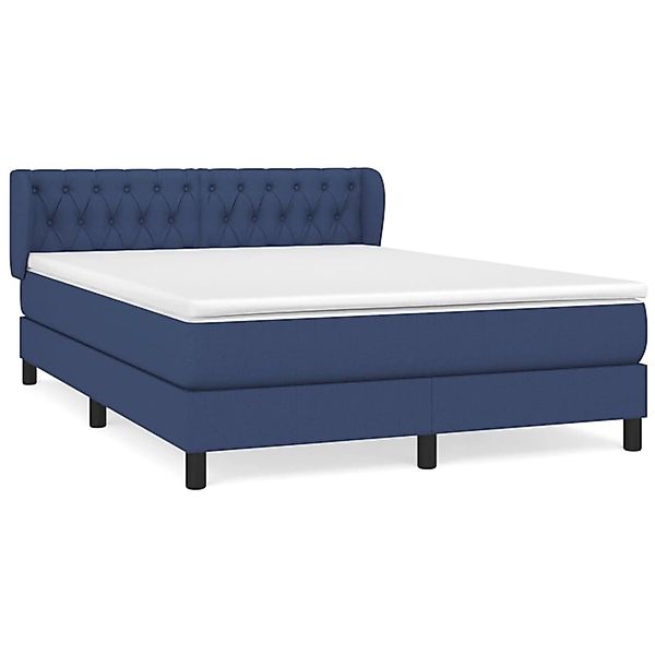 vidaXL Boxspringbett mit Matratze Blau 140x200 cm Stoff 3126491 günstig online kaufen