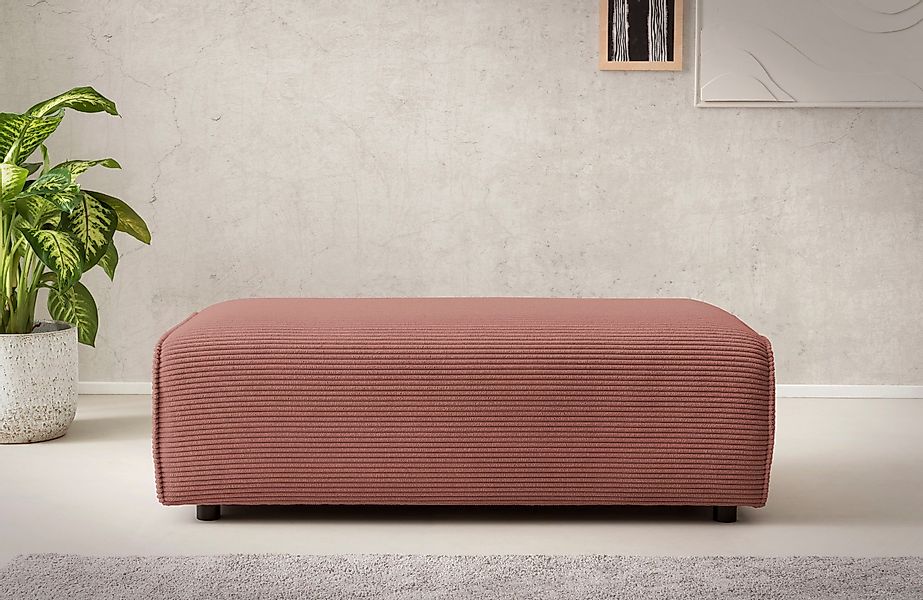 LeGer Home by Lena Gercke Hocker "PIARA, Polsterhocker mit Kedernaht, Cord, günstig online kaufen