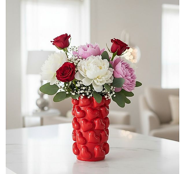 MF Dekovase Vase mit Herzen – Romantische Deko für stilvolle Akzente (1 St) günstig online kaufen