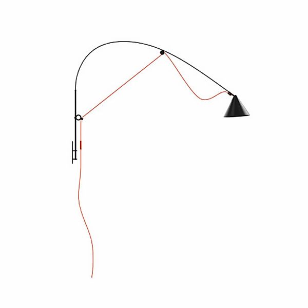 midgard LED-Wandlampe AYNO L, schwarz/orange, 4.000 K 130 cm günstig online kaufen