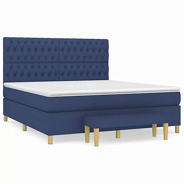 vidaXL Boxspringbett Boxspringbett mit Matratze Blau 180x200 cm Stoff Bett günstig online kaufen