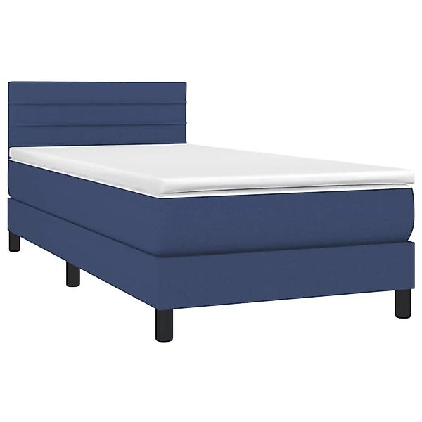 vidaXL Boxspringbett mit Matratze Blau 80x200 cm Stoff 3140095 günstig online kaufen