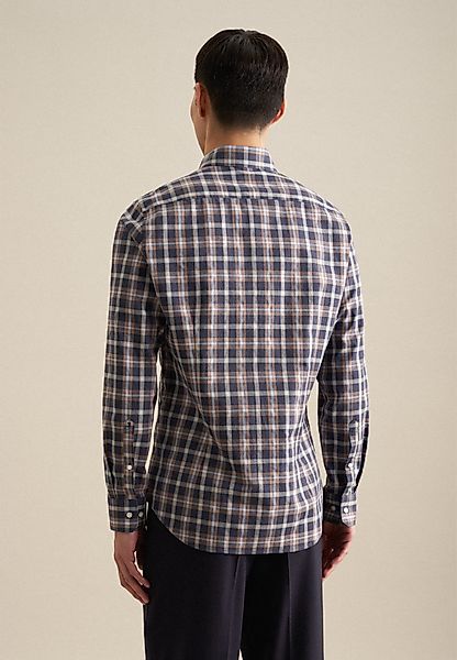seidensticker Flanellhemd "Shaped" Shaped Langarm Button-Down-Kragen Karo günstig online kaufen