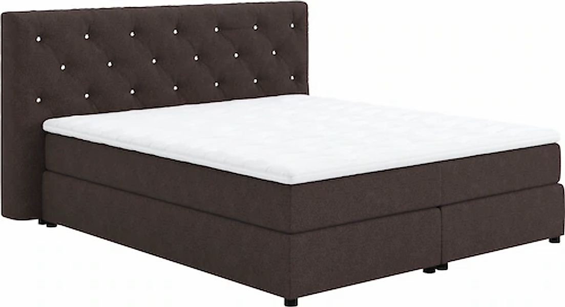 COTTA Boxspringbett "Castle" mit Strasssteinen im Kopfteil, inkl. Topper günstig online kaufen