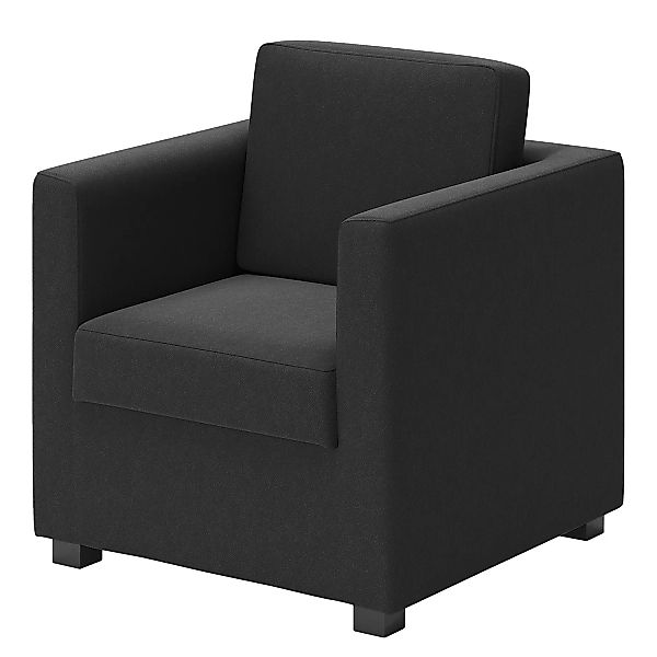 home24 loftscape Sessel Deven I Schwarz Echtleder 74x83x74 cm (BxHxT) günstig online kaufen