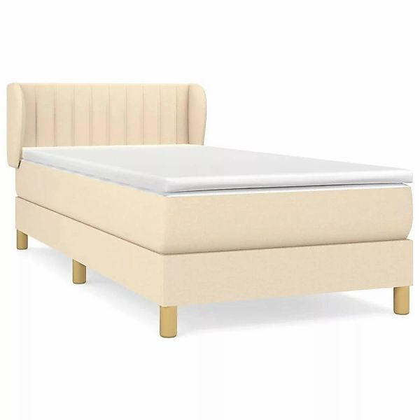 vidaXL Boxspringbett mit Matratze Creme 90x190 cm Stoff1372168 günstig online kaufen