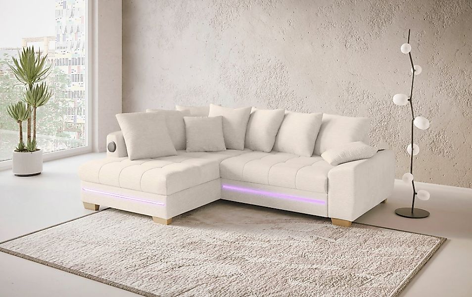 Mr. Couch Ecksofa »Nikita II, L-Form« RGB-LED, Bluetooth-Soundsystem, wahlw günstig online kaufen