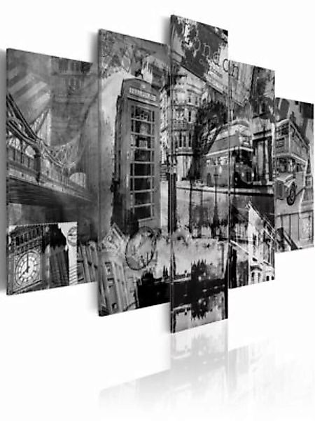 artgeist Wandbild Das Wesen von London - 5 Teile schwarz/weiß Gr. 200 x 100 günstig online kaufen