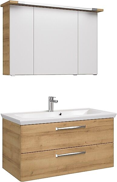 Saphir Badmöbel-Set »Trentino 2-tlg Mineralmarmor-Waschtisch, Spiegelschran günstig online kaufen