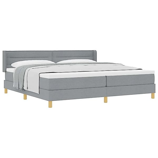 vidaXL Boxspringbett mit Matratze Hellgrau 200 x 200 cm Stoff 3341251 günstig online kaufen