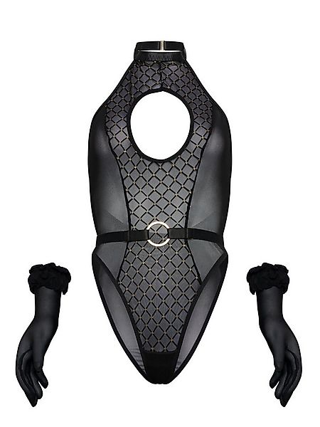 Orchibelle Neckholder-Body Bodysuit mit Ziergürtel und Mesh-Handschuhe – Se günstig online kaufen