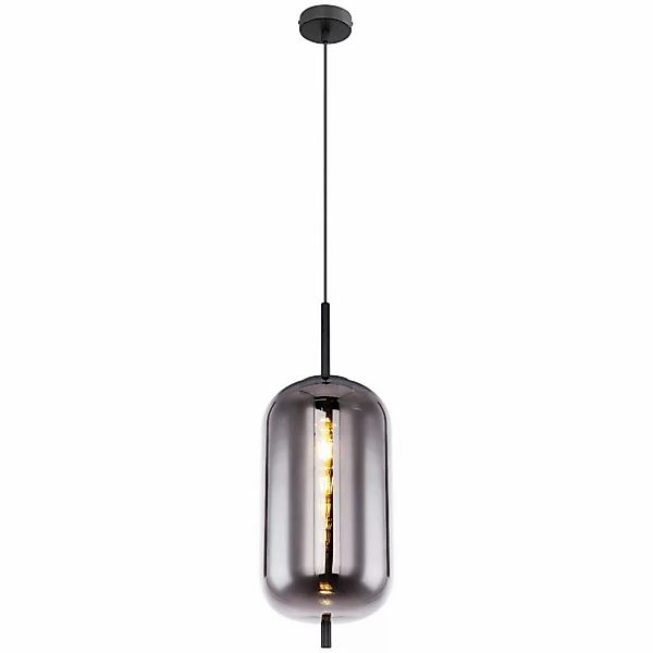 GLOBO Pendelleuchte Blacky 15345H2 schwarz Rauch Metall Glas H/D: ca. 120x2 günstig online kaufen