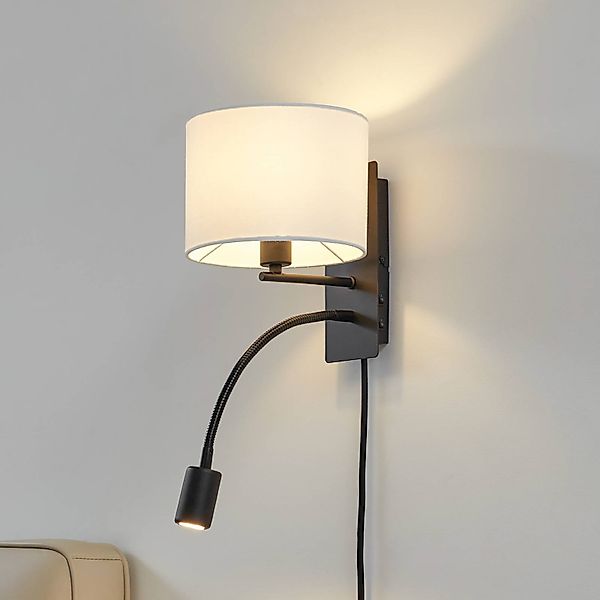 Lindby Wandleuchte Florens, schwarz, LED-Leselampe, 23,5 cm günstig online kaufen