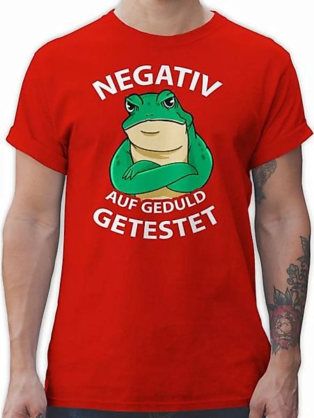 Shirtracer T-Shirt Negativ auf Geduld getestet - Frosch Sprüche Statement m günstig online kaufen