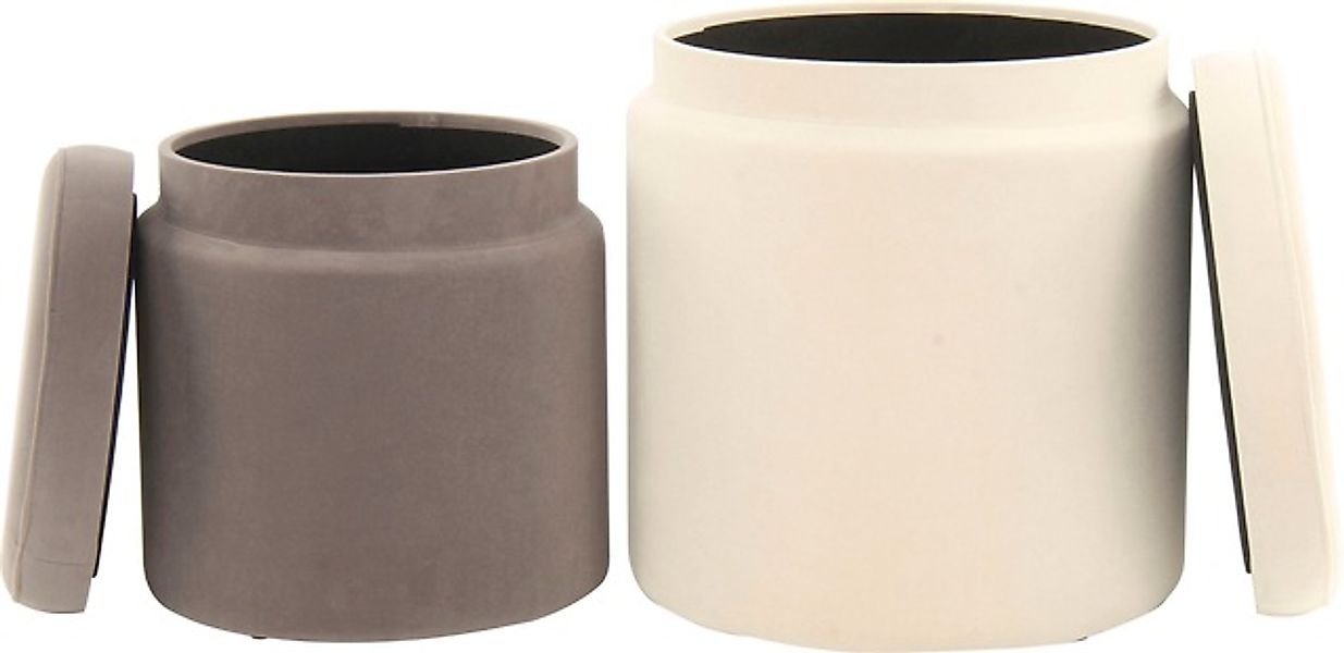 Kayoom Stauraumhocker »Hocker Zora 225 2er-Set, samtweicher Stoffbezug,rund günstig online kaufen