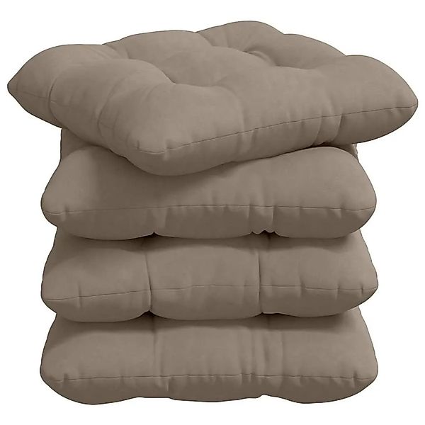 vidaXL Sitzkissen 4 Stk Taupe 40 x 40 cm Mikrofaserstoff 42015089 günstig online kaufen