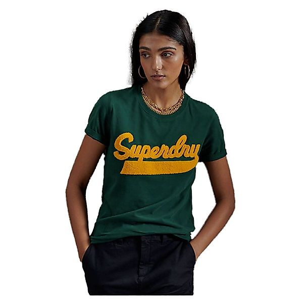 Superdry Collegiate Chenille Kurzarm T-shirt M Mid Pine günstig online kaufen