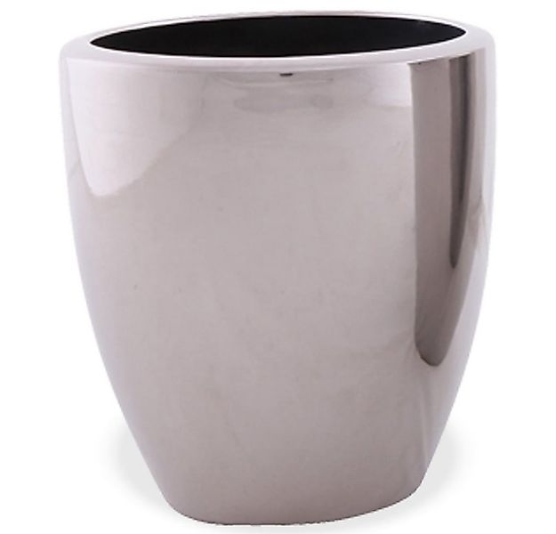 matches21 HOME & HOBBY Blumentopf Blumentöpfe silber Glanz rund 3 Größen (1 günstig online kaufen