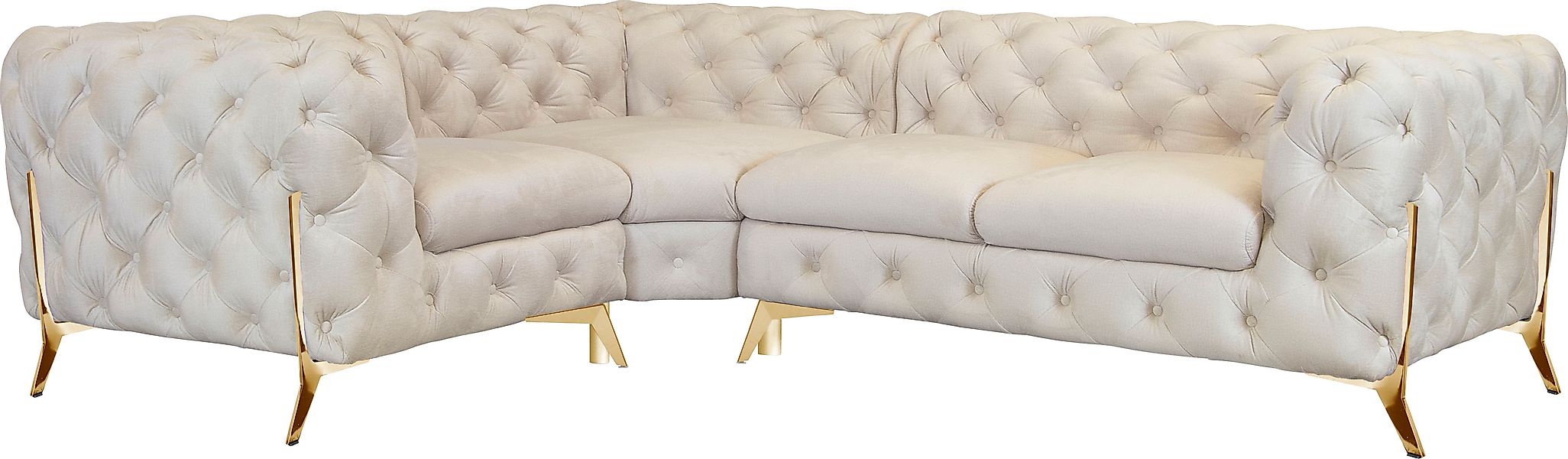 Home affaire Chesterfield-Sofa »Amaury L-Form« moderne Chersterfield-Optik, günstig online kaufen
