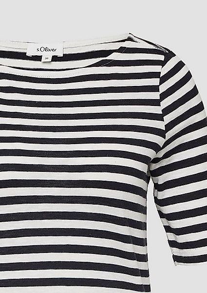 s.Oliver Kurzarmshirt Gestreiftes T-Shirt im Slim Fit mit Flammgarnstruktur günstig online kaufen