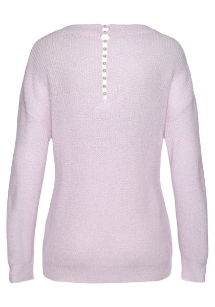 LASCANA V-Ausschnitt-Pullover mit Zierperlen im Rücken, günstig online kaufen