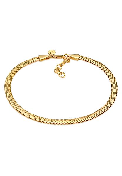 Elli Premium Fußkette Schlangenkette Flach Elegant günstig online kaufen