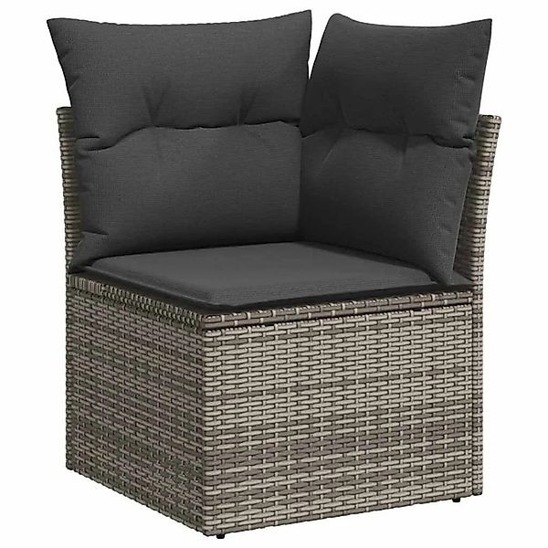 vidaXL Gartensofa-Set mit Kissen mit Speicher 9 Stk Grau Poly Rattan 336462 günstig online kaufen