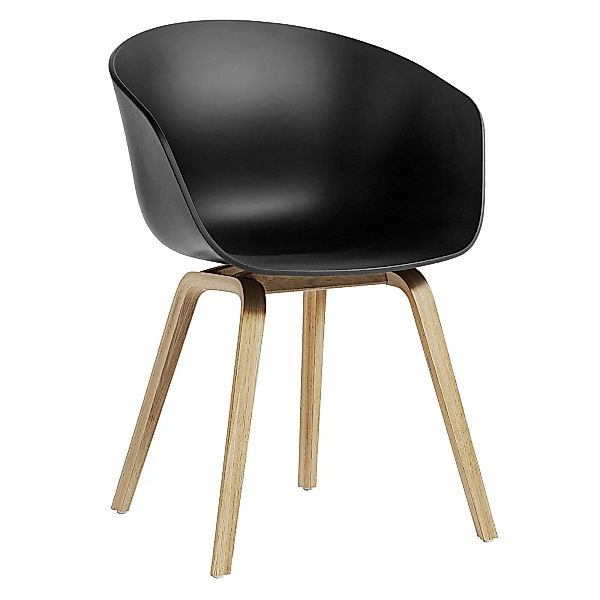 HAY - About a Chair AAC 22 Eco Armlehnstuhl - schwarz/Sitzschale Polypropyl günstig online kaufen