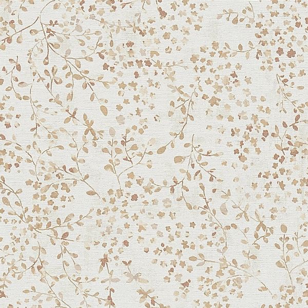 PROFHOME 397473-GU Blumen Tapete Floral Matt Creme Beige Braun Gold 0,53 m günstig online kaufen
