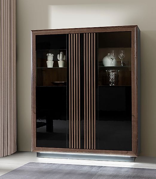 FORTE Highboard "Savona", Höhe 161 cm, inkl. Sockelbeleuchtung günstig online kaufen