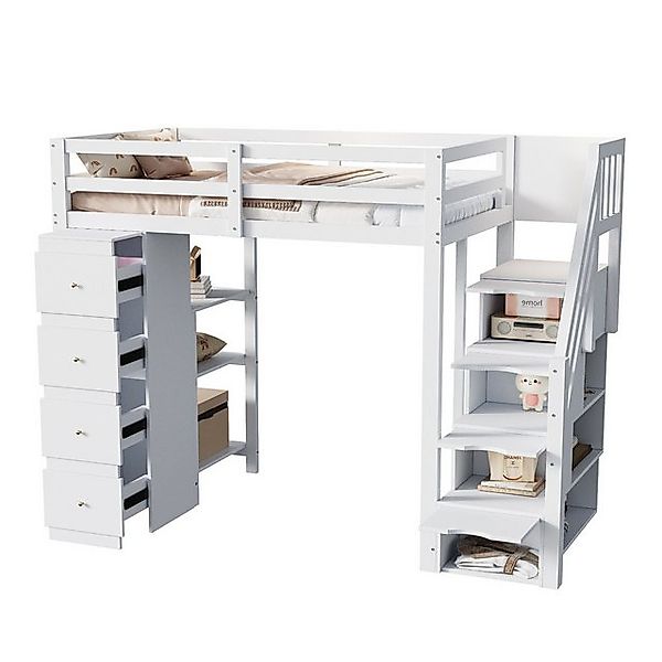 Gotagee Hochbett Jugendbett Kinderbett holzbett mit Kommode Multifunktional günstig online kaufen