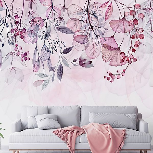 Selbstklebende Fototapete - Foggy Nature - Pink günstig online kaufen