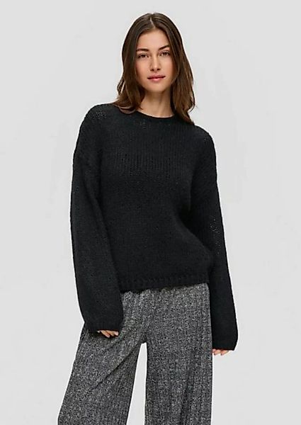 QS Sweatshirt Strickpullover, GREY/BLACK günstig online kaufen