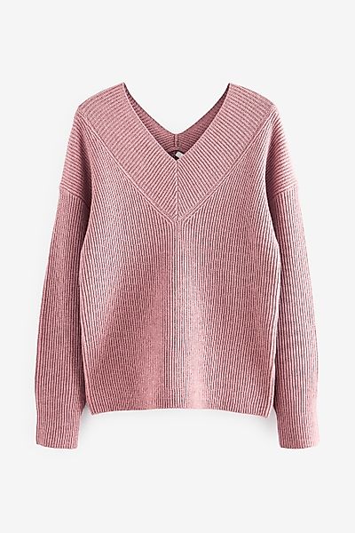 Next V-Ausschnitt-Pullover Gerippter Pullover mit V-Ausschnitt günstig online kaufen