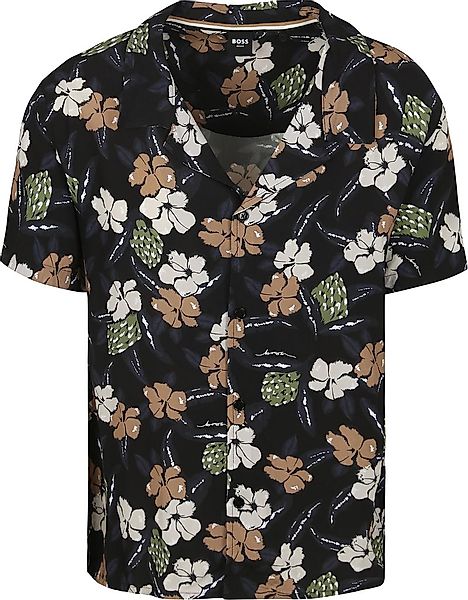 BOSS Strandhemd Blume Schwarz - Größe M günstig online kaufen