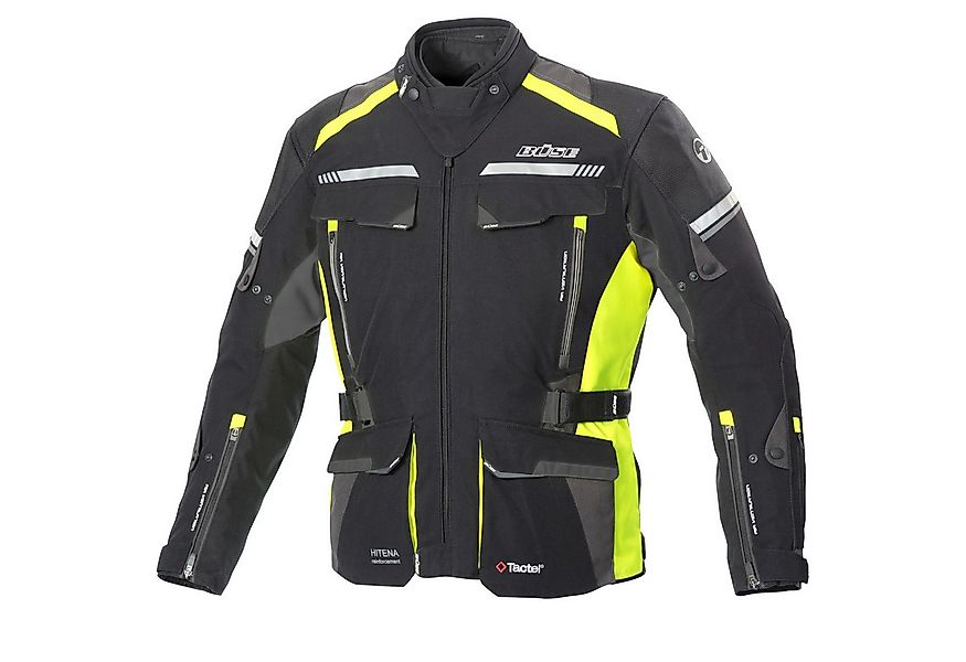 Büse Motorradjacke Büse Highland II Textiljacke schwarz / gelb atmungsaktiv günstig online kaufen