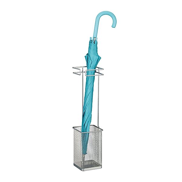 relaxdays Schirmständer Regenschirmständer aus Metall, Silber günstig online kaufen