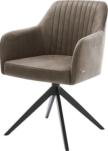 DELIFE Polsterstuhl Greg-Flex, Kreuzgestell breit Schwarz Mikrofaser Taupe günstig online kaufen