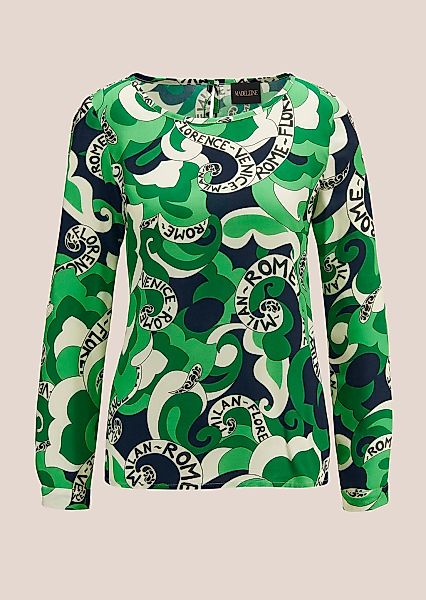 MADELEINE Kurzarmbluse "Bluse Statement-Bluse mit Städteprint" günstig online kaufen