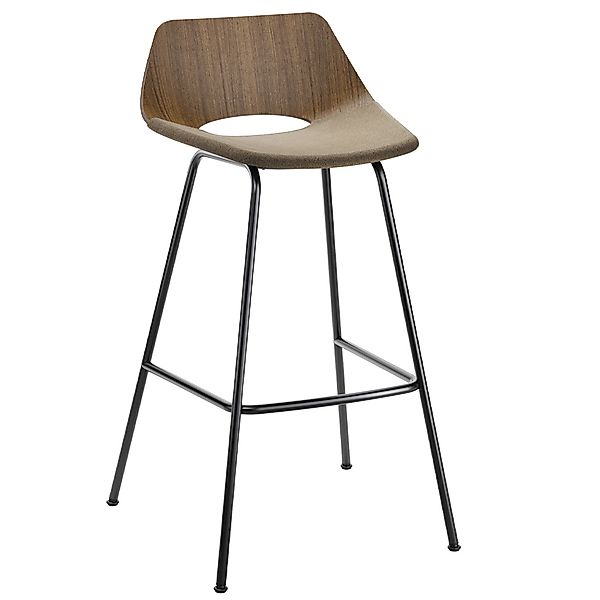 THONET S 661 SPVH Barhocker Nussbaum | Sitzfläche gepolstert | Gestell schw günstig online kaufen
