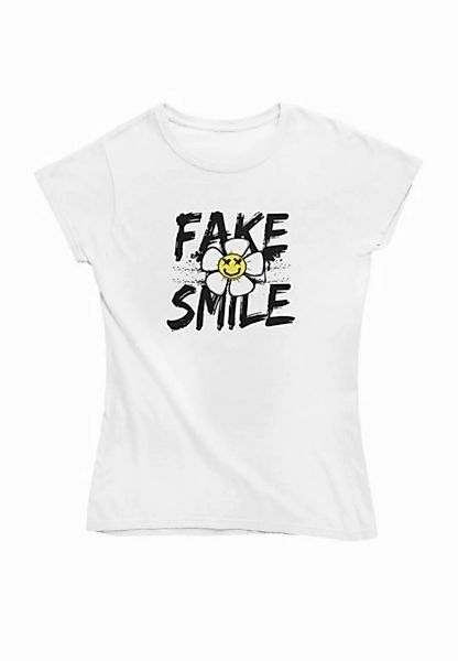 Novux T-Shirt Fake Smile Damen Tshirt farbe White günstig online kaufen