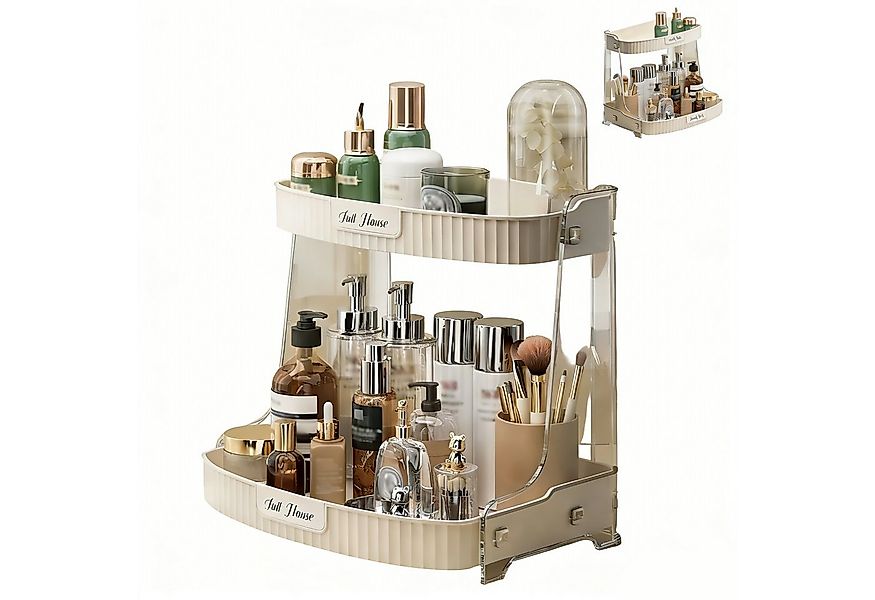 HEYHIPPO Make-Up Organizer Kosmetik Organizer zweistöckig 30,5×22×28cm,Crem günstig online kaufen