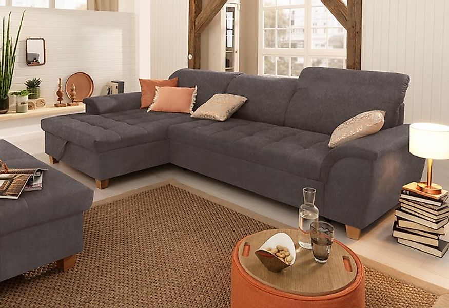 Home affaire Ecksofa »Lyla fester Sitzkomfort, bequeme Armlehnen, Breite 27 günstig online kaufen